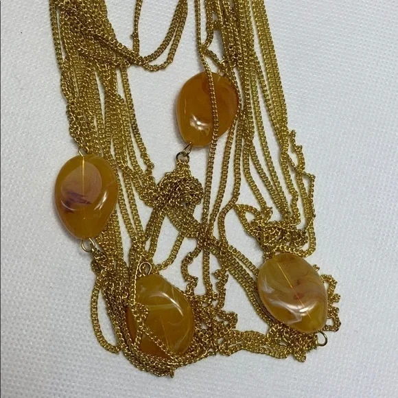 Amrita Singh layered amber color stone necklace - Picture 4 of 4